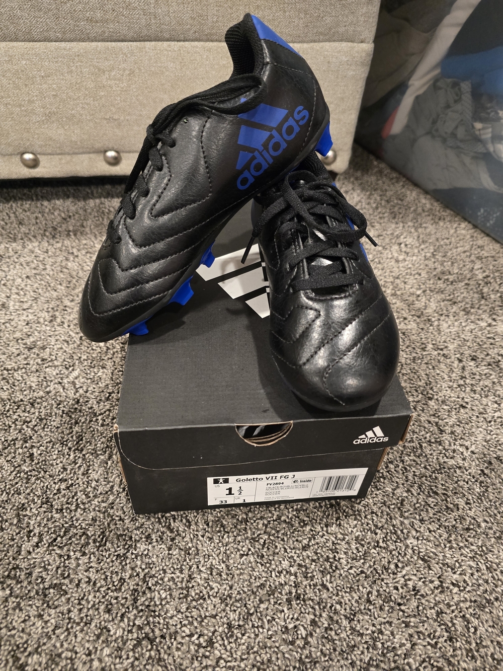 Adidas Black & Blue Goletto VII Soccer Cleats NIB